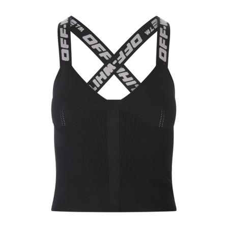 Off White Sleeveless Tops Sort, Dame