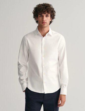 GANT Slim Formal Twill Shirt - White - M