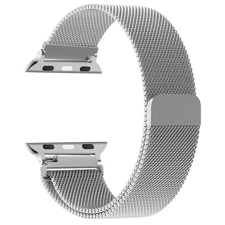 Milansk løkke stropp for Apple Watch band 44mm 40mm 45mm 49mm 41mm 38mm 42mm 44 mm Armband iwatch Series 9 3 6 5 SE 7 8 Ultra 2 sølv sølv