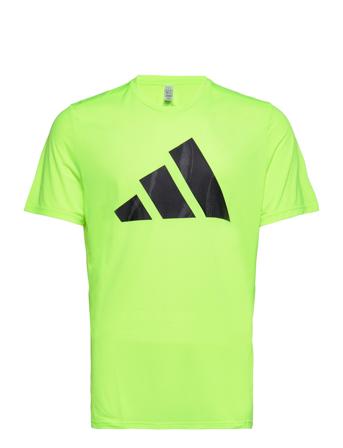 Run It Bos Tee T-shirts Short-sleeved Grønn Adidas Performance*Betinget Tilbud