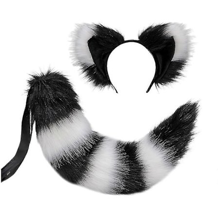 Revhale og ører, katt ulv vaskebjørn ører hale sett, dyr pels hale, ører pannebånd, Halloween jul kostyme - SNNGV