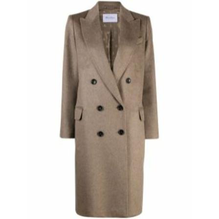 Max Mara, Single-Breasted Coats Bruin, Dames, Maat:S