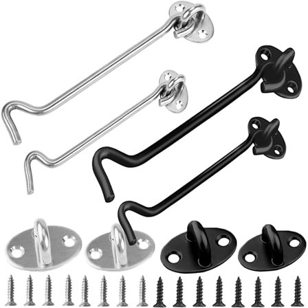 4 stk. dørgreb i rustfrit stål til dør, skur, portlåge