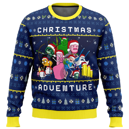 Adventure Time Christmas Quest Ruma joulupusero lahja Joulupukki Villapaita Ylisuuri Syksy Talvi Miesten Naisten Pusero style 4 L