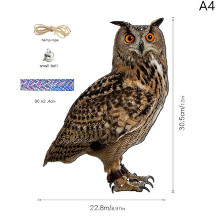 Med ur Fugleskræmsel Ugle Fugleskræmsel rektangel hængende fugl