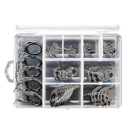 40 stk/sett Fiskestang 8 Størrelser Reparasjonssett Snøreførerringer Rustfritt Stål