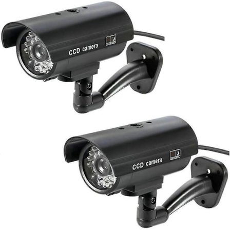 Låtsas CCTV-kamera, falsk kamera för utomhus- och inomhusbruk, väderbeständig falsk övervakningskamera
