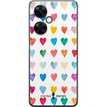 Kompatibelt Mobildeksel til OnePlus OnePlus Nord CE3 Cactus and Friends - Watercolor Love Grid