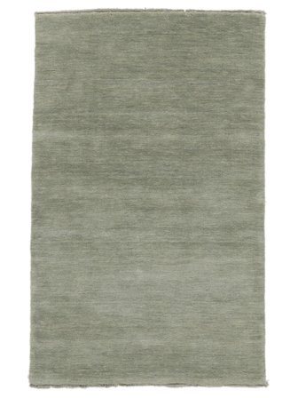 Tapis De Laine Uni Handloom Fringes Vert Clair Petit