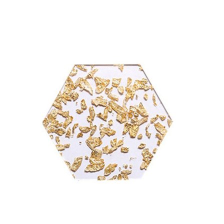 Creativity Tea Cup Pads Återanvändbara halkfria Gold Leafs koppmatta för bordsbruk