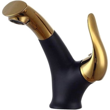 Vandhaner til badeværelse, bruseblander, sort kobber, varmt og koldt multifunktionelt teleskopisk blandingsbatteri til køkkenvask