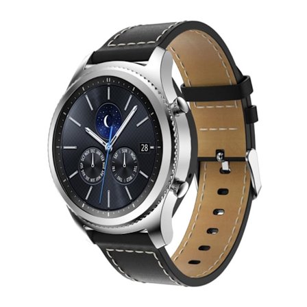 Klassiskt Läderarmband Samsung Gear S3 Frontier/S3 Classic Svart