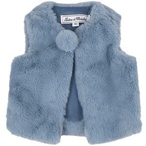 Tartine et Chocolat Cassis Faux Fur Vest 12 Months - Coats and jackets - 12 months - Blue