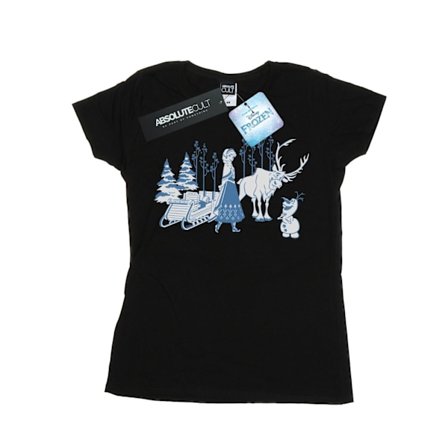Disney Dam/Dam Frozen Anna Sven Och Olaf Bomull T-shirt L