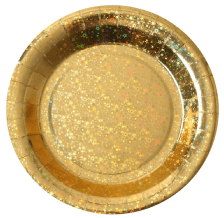 Tallrikar gnistrande guld , 10-pack - Dukning & Dekoration - Happy Birthday Dekoration - Julfest Dekoration - Nyår Fest Dekoration - Kalaslagret.se