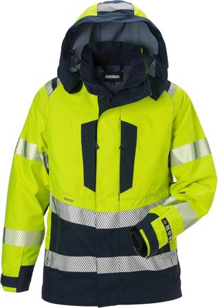 Arbetskläder Fristads Dam Flamestat GORE-TEX PYRAD skaljacka 4195 GXE klass 3, dam, Varsel Gul/Marinblå