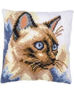 Broderikit Kudde Siames katt