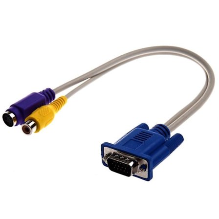 TV-utgang VGA til S-Video/RCA-kabeladapter