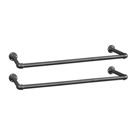 Klädhängare i industristil – Väggmonterade klädstänger - set om 2