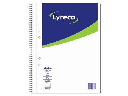 Lyreco Kollegieblock 80bl 70g A4 linj - Lyreco - Kontorsmaterial - Block och anteckningsböcker - Kollegieblock