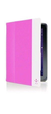 Belkin Cinema Stripe Folio with Stand - Eske for nettbrett - rosa - for Samsung Galaxy Tab 2 (10.1), Tab 2 (10.1) WiFi