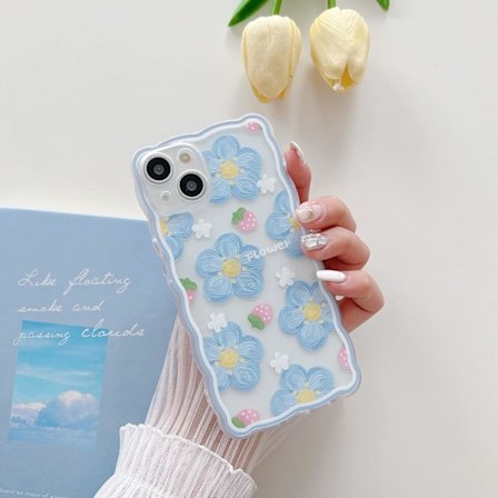 Kompatibel med iPhone 13 Cover til Kvinder Pige, Sødt Blomstermønster Beskyttelsescover Moderigtigt Slankt Blødt Silikone TPU Beskyttende Stødsikkert 