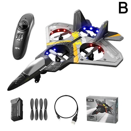 V17 Jet Fighter Stuntflygplan Fjärrkontrollplan Spin Leksak Present Till Barn [DB]