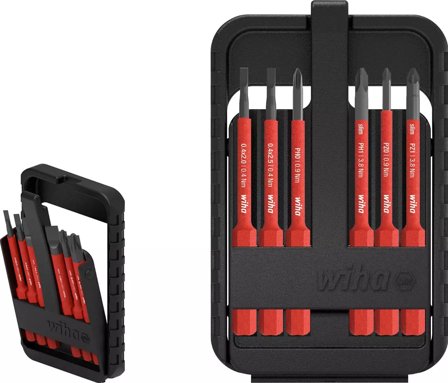 Wiha slimBit 43160 Bitssats 6 delar, SL/PH/PZ, 1000 V, Maskintillbehör & förbrukning