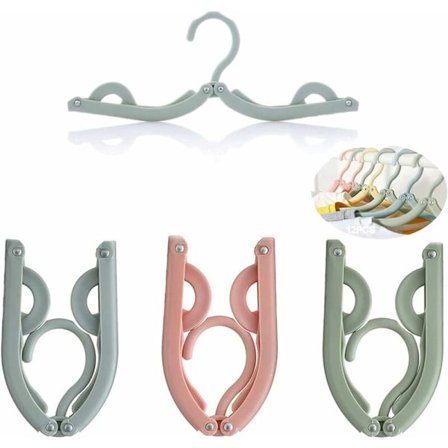 8 stk. bærbare sammenklappelige bøjler, plastik rejsetøj bøjler, lette skridsikre bøjler med skridsikre riller, sammenklappelige bøjler til 