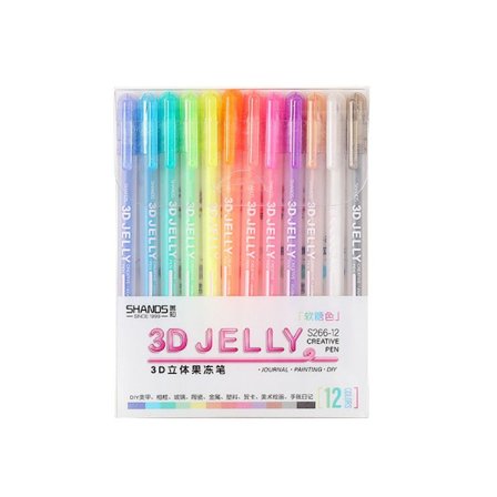 6/12 farger 3D blank Jelly Pen tegnepenner 12FARGER 12FARGER
