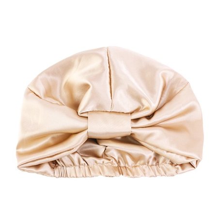 Champagne Farges Dusjhette for Kvinner og Jenter, Gjenbrukbar, Overdimensjonert, Vaskbar, Søt og Myk, Imitert Silke Dobbeltlags Pyjamas Kjemoterapi 