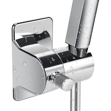 Brusehovedholder med sugekop 360° drejelig Ingen boring til badekar og brusebad Sølv Kompatibel med de fleste mærker