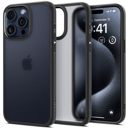 Spigen Ultra Hybrid iPhone 15 Pro-etui - klar svart