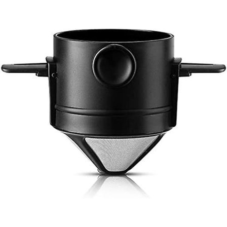 Genanvendeligt kaffefilter i rustfrit stål, sammenklappeligt campingkaffefilter