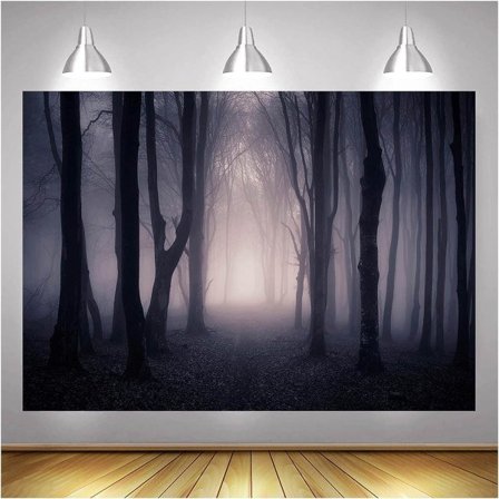 IC Halloween-tema Vintage Skummel Skog Tåkete Tre Skummel Tre Bakgrunner 7x5 fot Barnefødselsdagsfest Nyfødt Babyshower