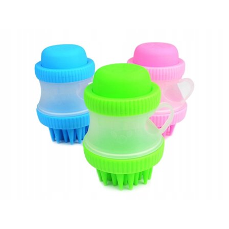 Hundtvätt katt silikonborste med dispenser för flytande tvål