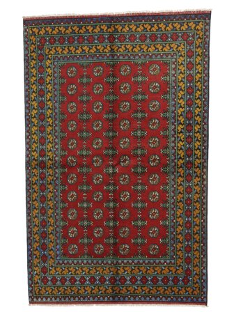 Afghan Fine Vloerkleed Handgeknoopt 156X242 Zwart/Donkerrood Afghanistan