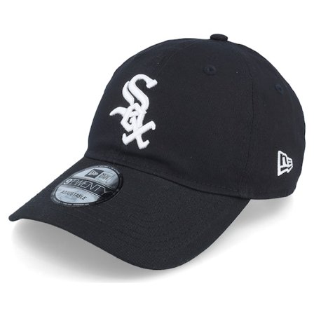 New Era - MLB Schwarz Unconstructed Cap - Chicago White Sox League Essential 9TWENTY Black/White Dad Cap @ Hatstore