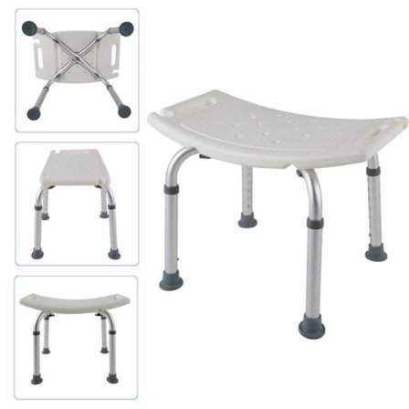 UISEBRT Dusjkrakk Baderomskrakk Justerbar høyde 38-53cm 136kg - Dusjstolsete for seniorer, barn