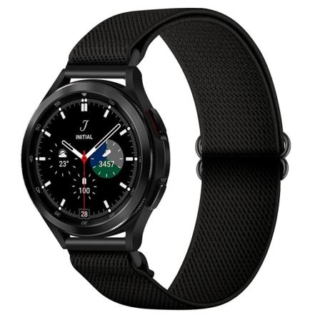 Nylonarmband 20mm för Galaxy Watch4 40mm/44mm m.fl. - Svart Svart