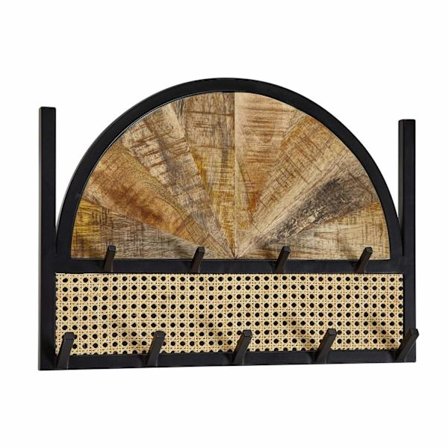 Rootz garderob mango massivt trä - rotting 53x40x7,5 cm design hall garderob - Krokskena väggpanel metall - garderobsvägg - Hall klädhängare