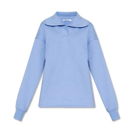 Samsøe Samsøe Ingrid sweatshirt with collar Blå, Dame Sweatshirts, Størrelse: XS