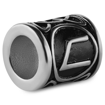 Bague de barbe Viking argentée La Rune Uruz pour hommes - Anneaux & perles de barbe