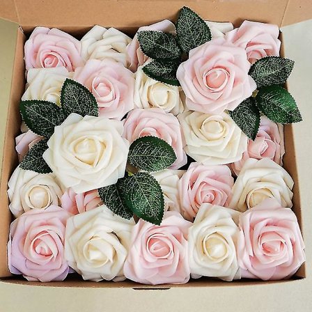 Kunstige blomster, 25 stk. kunstige roser i gradientfarger