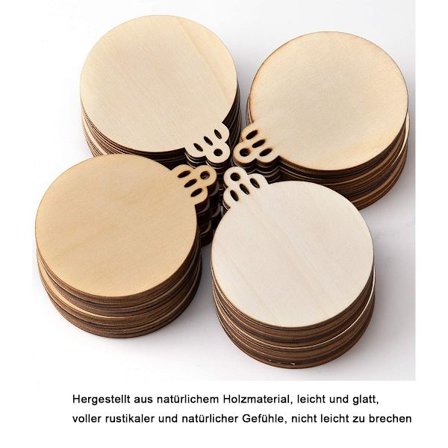 Træskiver til hobby, runde træskiver, trævedhæng til maling, DIY-håndværk, trædekorationer til julepynt, jul