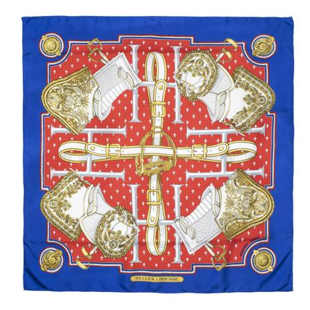 Hermès Vintage, Pre-owned Scarf Blauw, Dames, Maat:ONE Size