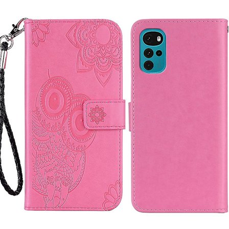 För Motorola Moto G22/Moto E32s 4G plånbokstelefonskal Läder+Timprinted Design Telefonskydd