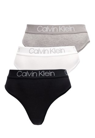 Calvin Klein High Waist Thong 3-Pack Black Klær