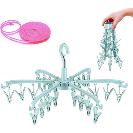 Sockhängare för tvättlina, 24 klämmor Sockhängare för tvättlina, Effektiv torkning, Leksaker