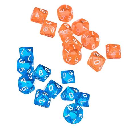 D10 Ti-sidet Gem Dice for Rpg Spill Sett med 20 Terninger